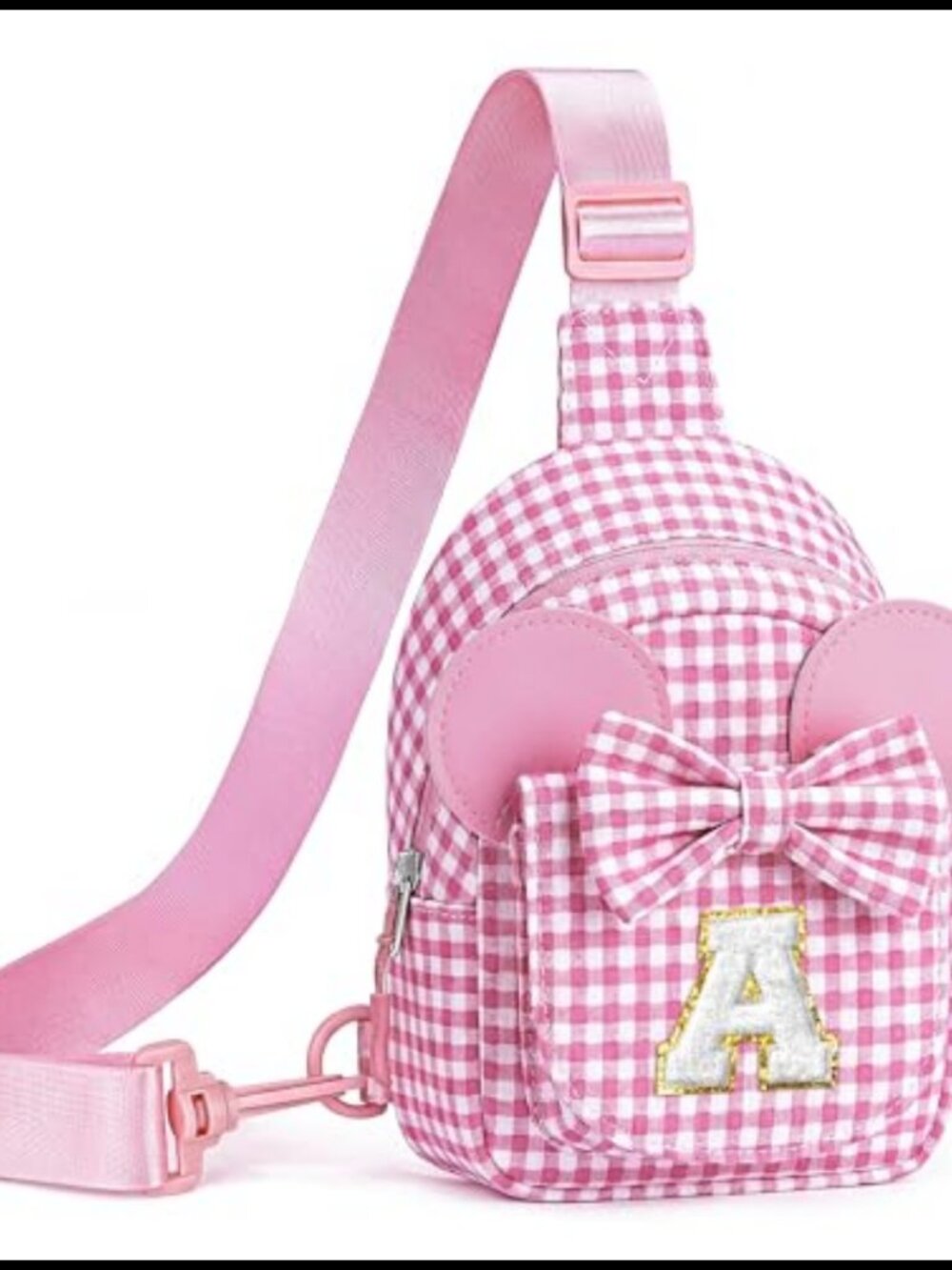 Girls Sling Bag Crossbody Fanny Pack Kids Purse Hand-Stitched Initial